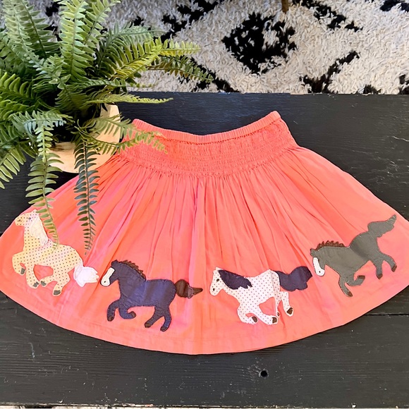 Mini Boden Coral Twirl Horse Appliqué Skirt M 7/8 - Picture 6 of 13